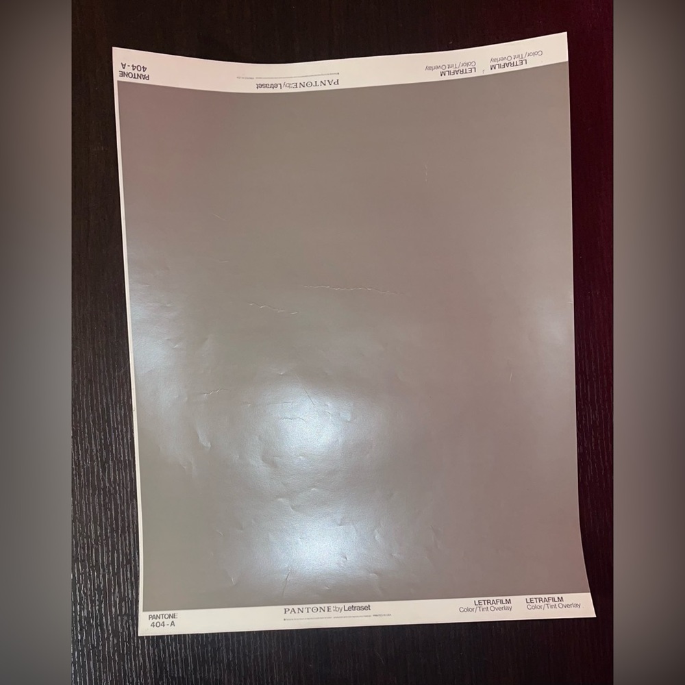 Vintage Pantone by Letraset Letrafilm Color/Tint Overlay 404-A   20x15.5” *RARE*
